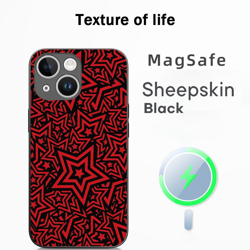P5 hot game pattern design ins Phone Case For iPhone 17 16 15 14 13 12 Plus Pro Max  High-end Luxury Magsafe Sheepskin