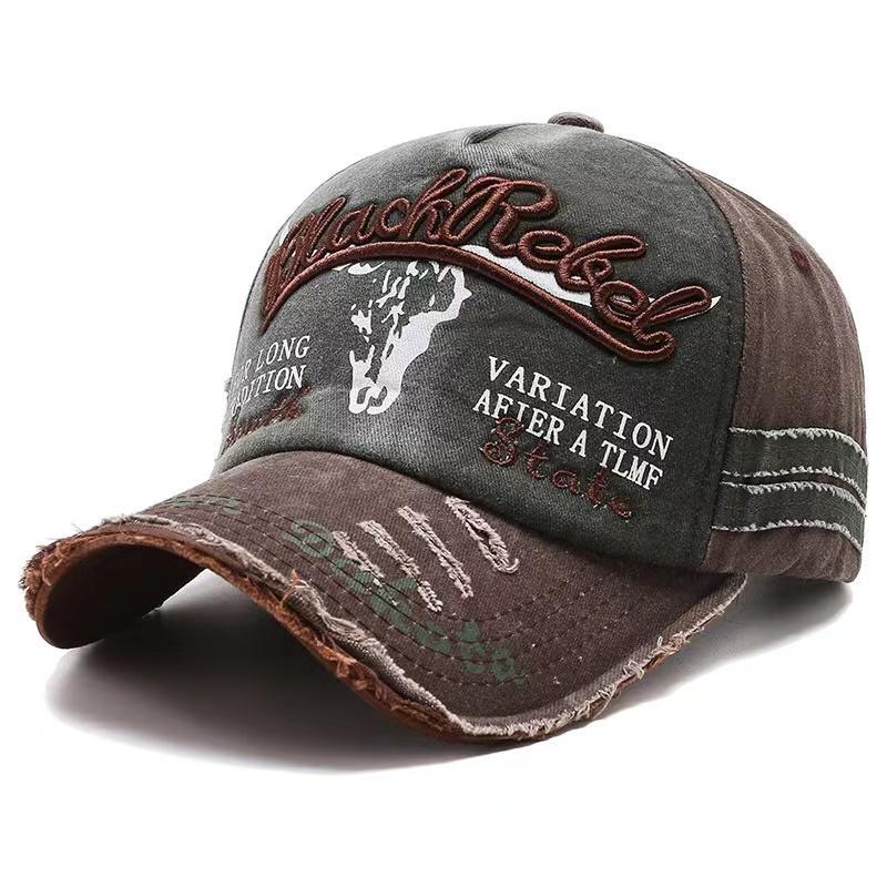 Fashion Baseball Cap Women Hip Hop Cap Hole Letter Cap Men Outdoor Daddy Cap Adjustable