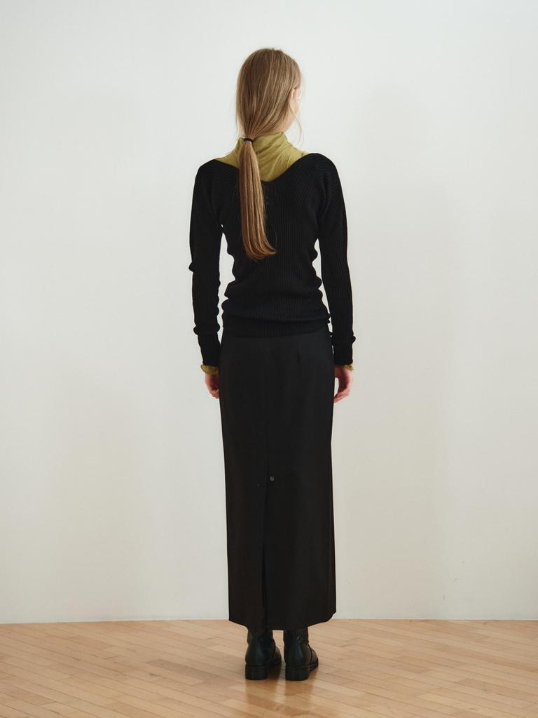 REPLAIN Maxi Long Skirt_Black