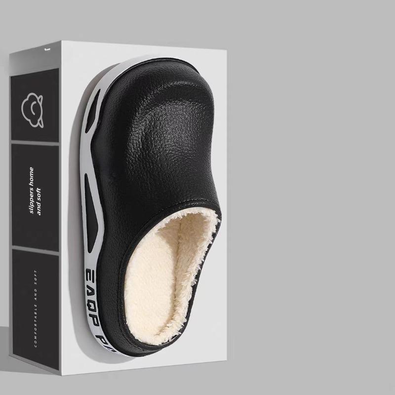 Cotton Slippers Men's Winter Plus Velvet Warm Thickened Slippers Indoor Home Waterproof Cotton Shoes