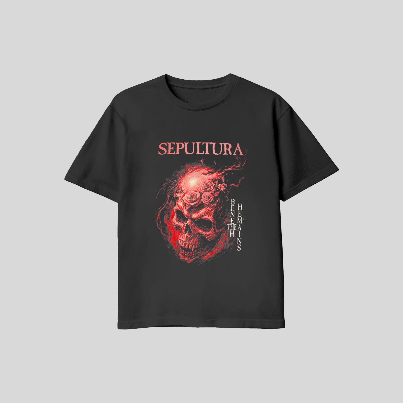 Unisex Adult Casual Graphic Sepultura Skull Max Cavalera T Shirt Gi... XXL