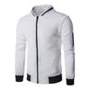 2Pcs/Set Men Suit Stand Collar Long Sleeve Zipper Placket Baseball Coat Elastic