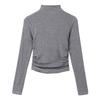 Inside grey long-sleeved T-shirt women's summer 2026 new slim-fit pleated Spice Girl semi-turtleneck bottoming shirt top tide
