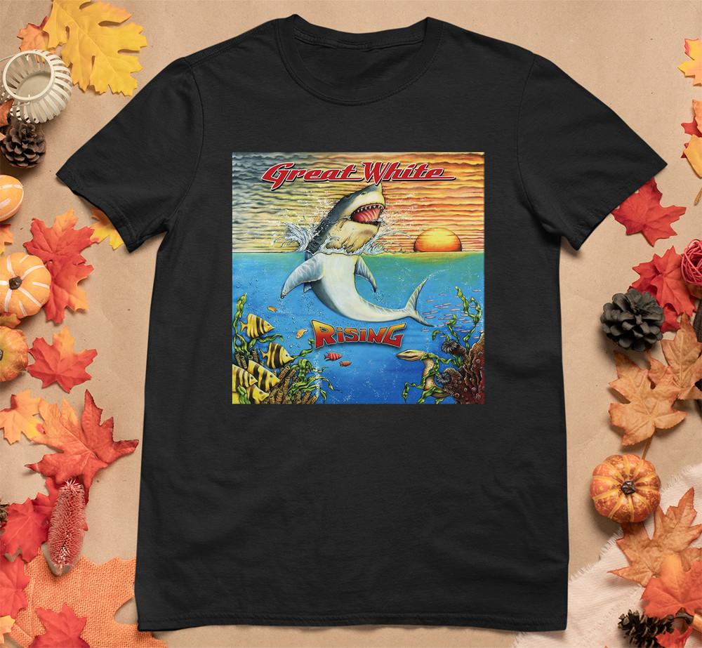 

RisingGreat White Band Shirt Short Sleeve Black Men Unisex S234XL Unisex T-Shirt M