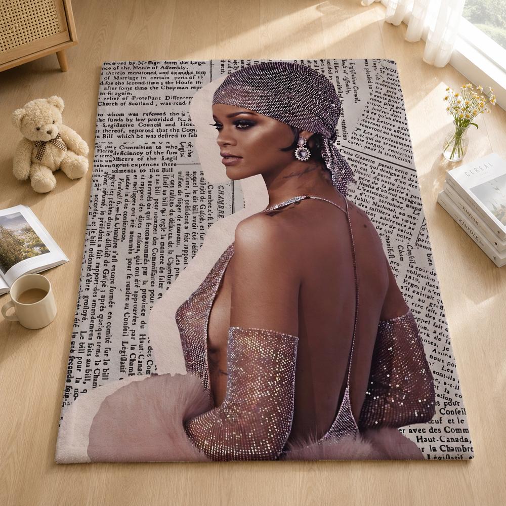 Music R-Rihanna Throw Blankets Soft Warm Flannel Blanket Bedding for Bed Living Room Home Sofa