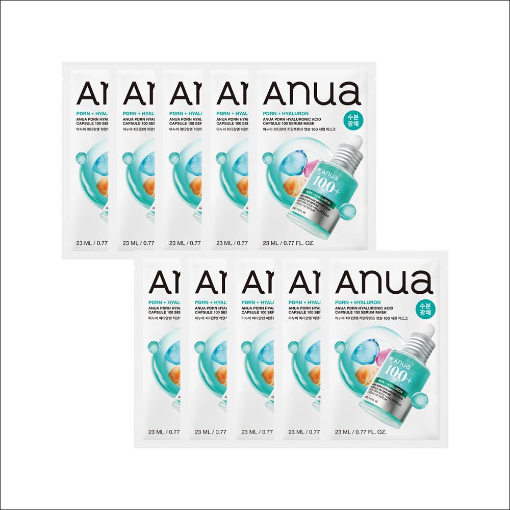 

[Anua] PDRN Hyaluronic Acid Capsule 100 Serum Mask - 10 Sheets, Intensive Anti-Aging & Inner Wrinkle Care, Collagen Repair Mask, K-Beauty 23ml x 10pcs