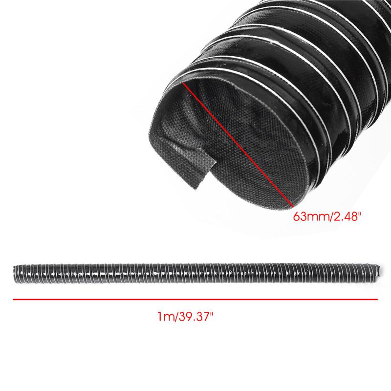Car Hood Air Intake Pipe Ventilation Hood Air Intake Pipe 1m Air Ducting Hose Tube 76/70/63/60/57/51/45mm Flexible Filter Pipe