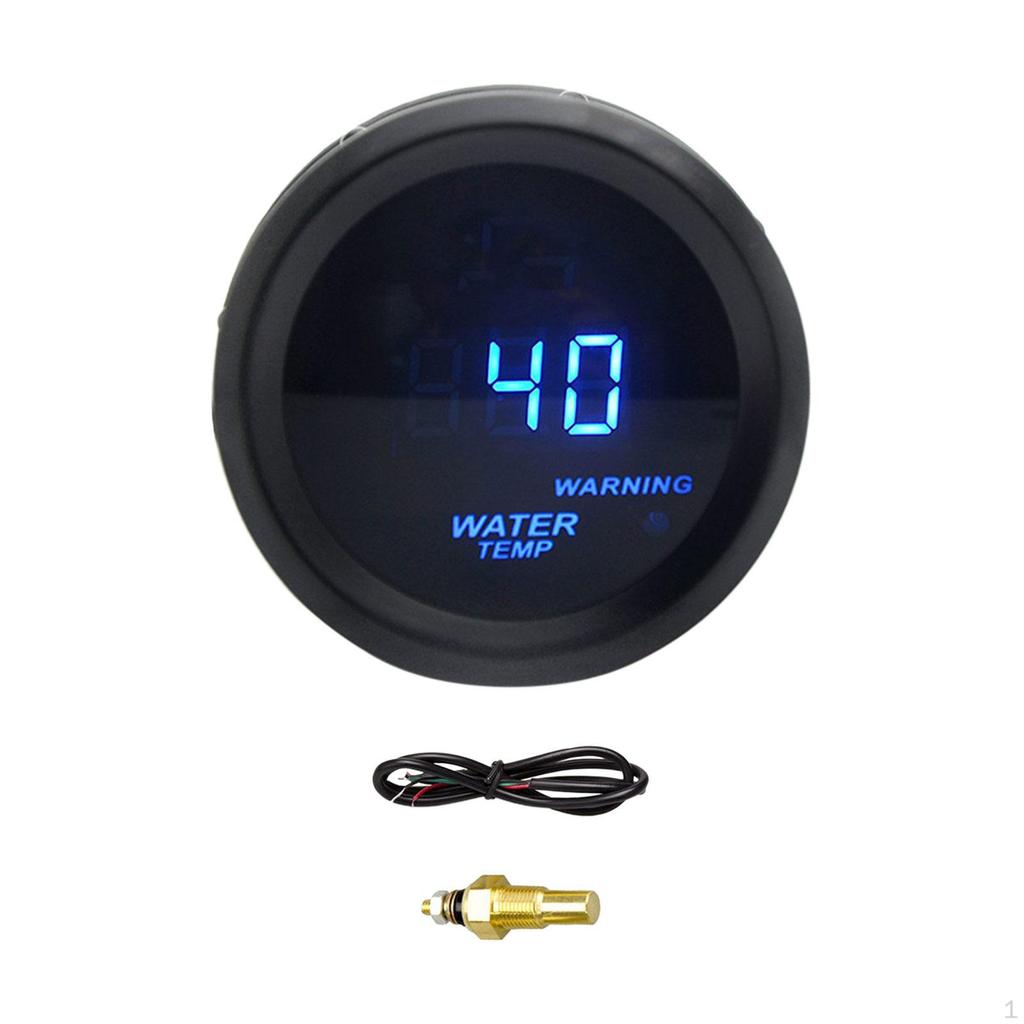 2" 52mm Digital Water Temp Gauge, LED Universal, Auto Parts, 12V Car