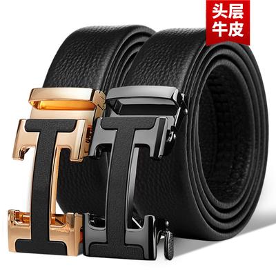 Customized First-Layer Cowhide Belt Men'S Automatic Buckle Casual Versatile Men'S Belt Genuine Leather Business Korean Version Belt Men'S