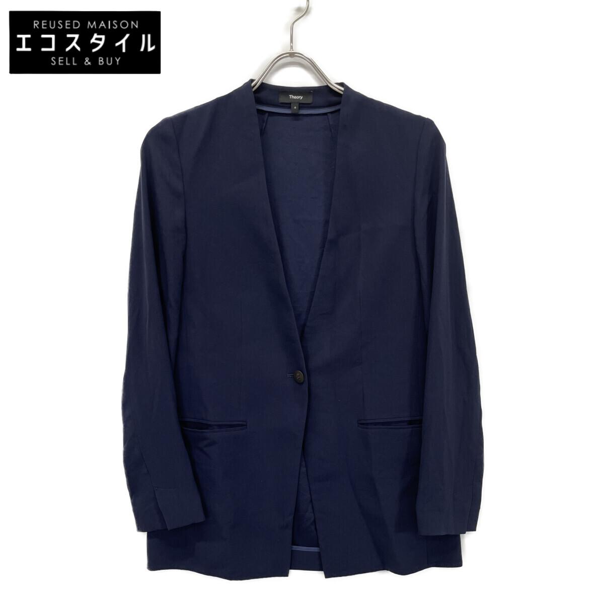 

Theory 23 years navy collarless jacket Jacket O NavyUsed