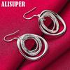 925 Sterling Silver Three Circle Drop Earring Jewelry