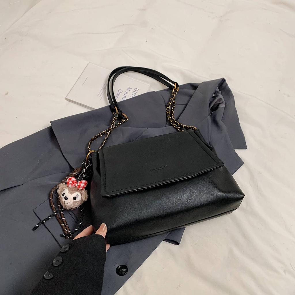 Autumn and Winter Retro Large-capacity Bag Women's 2025 New Versatile Soft Leather Tote Bag Premium Chain Shoulder Messenger Bag