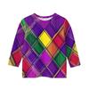 Print Tops For Youth Girls Round Neck 3/4 Sleeves T-Shirts Trendy Tops Outfit Tees