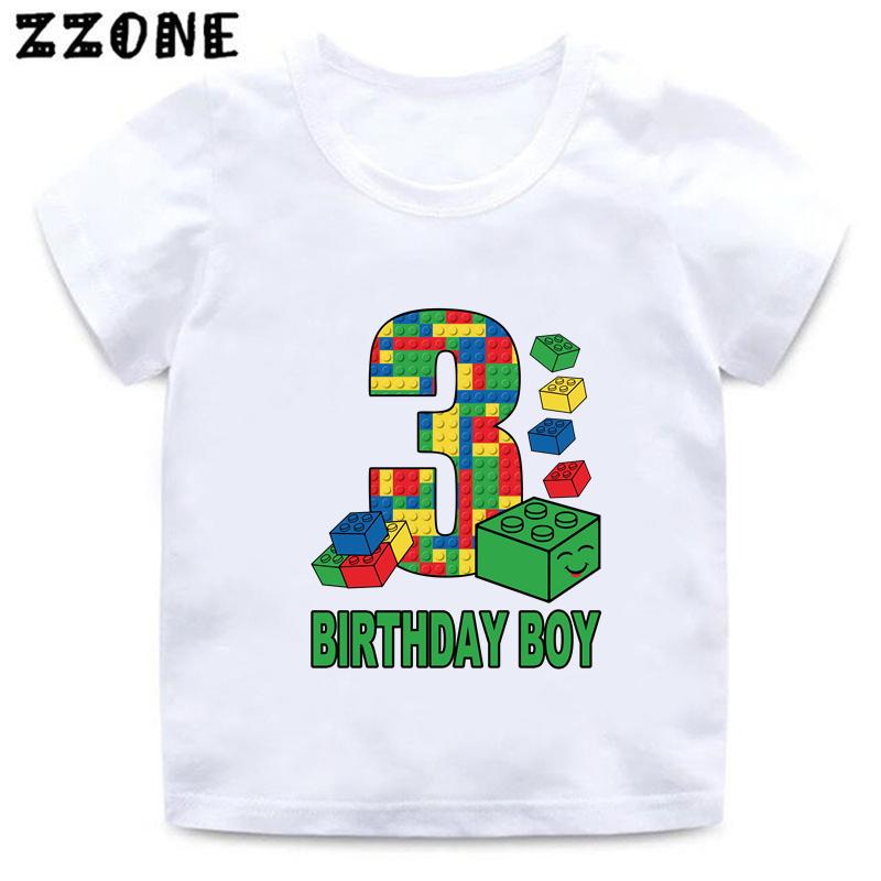 Master Builder Blocks Building Number Bow Print Boys Clothes 1 2 3 4 5 6 7 8 9 Years Birthday Kids T Shirt Baby Girls TShirts