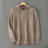 Color-Blocked Cashmere Wool Hooded Sweater - Loose, Slimming Knit Base Layer