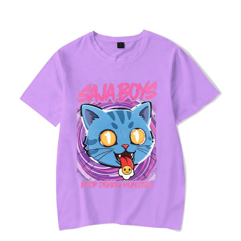 KPop Demon Hunters Print Tshirt Streetwear Cartoon Tiger Women Y2K Tops Hip Hop Tees Men Fashion Crewneck  Anime T-shirts