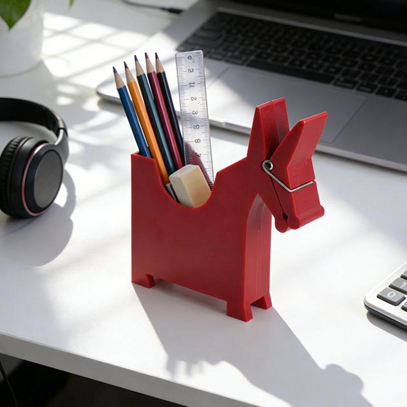 Cute Donkey Storage Ornament Small Horse Pen Holder Note Holder Multifunctional Storage Box Home Office Desktop Decoration Gift