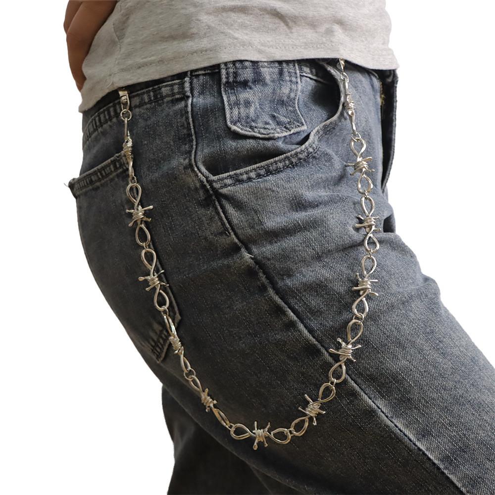 Punk Fashion Metal Waist Chain With Spikes For Adults Casual Hip Hop Wear