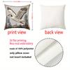 2D Flat Printing Stylish Geese Flying With Trees Pattern Cushion Polyester Pillowcase Sofa Decorative Cushion Cover