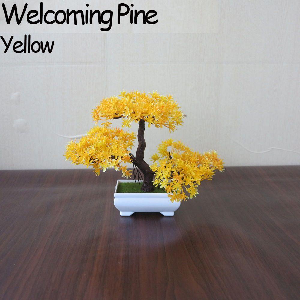 Colorful Welcoming Pine Home Decor Artificial Potted Simulation Bonsai Fake Plants Plastic Flowers