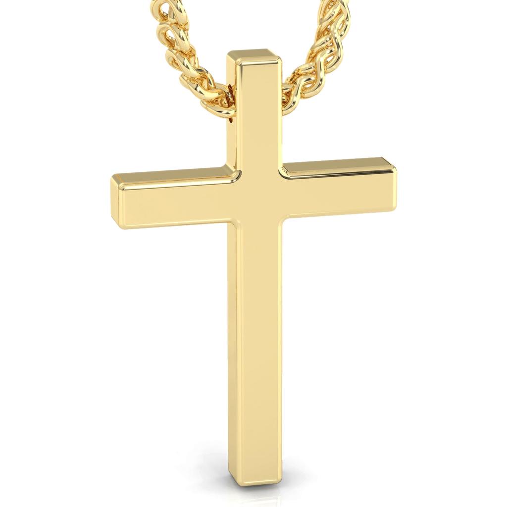 Kreuz Halskette für Männer mit Anhänger 50cm Gold Schmuckkette für Männer Geburtstag Tag Punk Rock Tag [SERASAR] - Vatertag Valentinstag