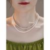 Simple and elegant versatile cream white necklace Perfectly round and bright baby Zhushijia Pearl14K Gold-plated necklace