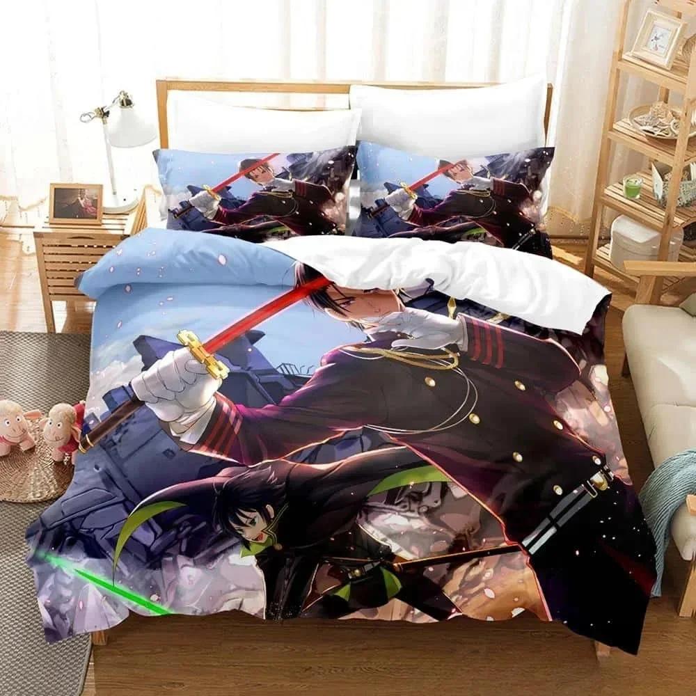 3D  Seraph of the End Printed Bed Set Duvet Cover Pillowcase Bedding Set Bed Linen Sheet Quilt Cover Full Queen King Size