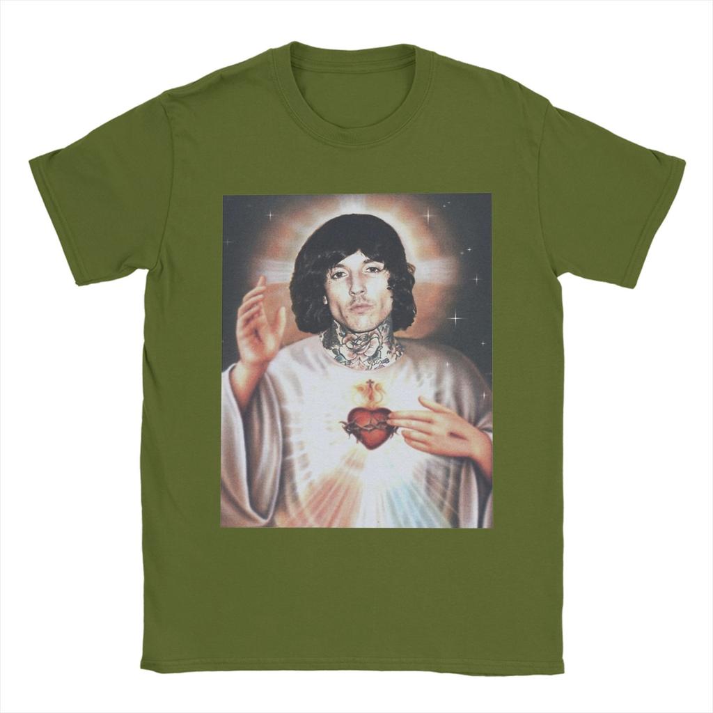 Saint Oli Sykes Brings Me the Horizons BMTH T-Shirt für Herren, tolles T-Shirt aus reiner Baumwolle, Kurzarm, Größen 4XL und 5XL