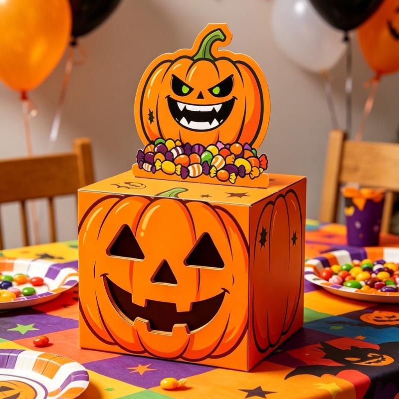 Character Face Pull out Money Gift Box Halloween Theme Paperboard Cash Reveal Box for Halloween Party Tables Decoration
