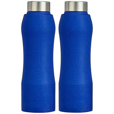 Stainless Steel Water Bottle with Hand Grip and Sipper, Set of 2 | Leak-Proof | BPA Free | 1000 Ml (Blue)