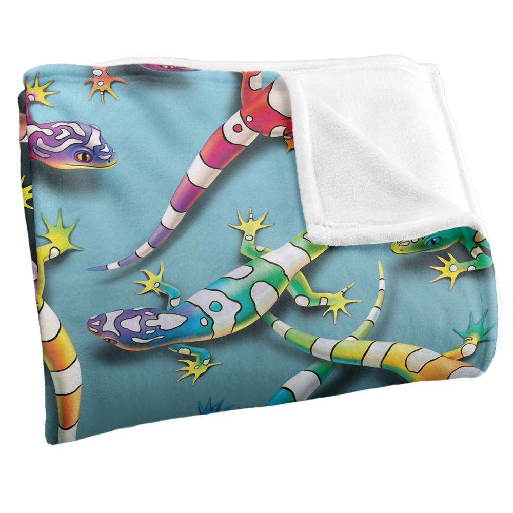 Royce McClure Silky Rainbow Geckos Supersoft Blanket