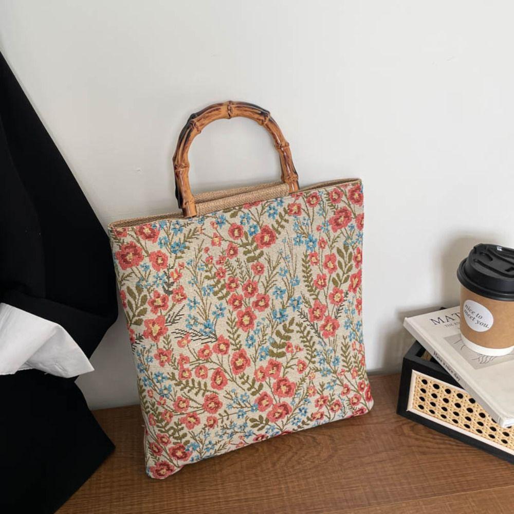 Canvas Tote Bag Large Capacity Top Handle Bag Comfortable and Versatile Shoulder Bag Women Korean Style Fashion Lunch Bag