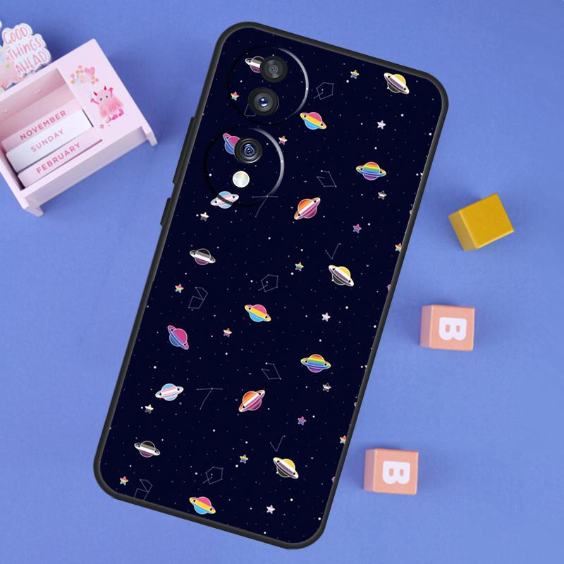 Outer Space Planet Stars Moon Case For Honor 200 400 Lite 50 70 90 X9a X9b X9c X9d X8b X8c Win RT Magic 7 5 6 8 Pro Cover