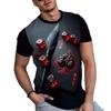 3D Men's Short Sleeved T-shirt with Fun Printed Clothing Summer Men's Round Neck Top Shirt