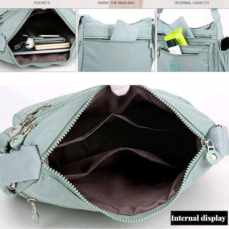 Women Ladies Multi Pocket Messenger Handbag Cross Body Bags Holiday Shoulder Bag