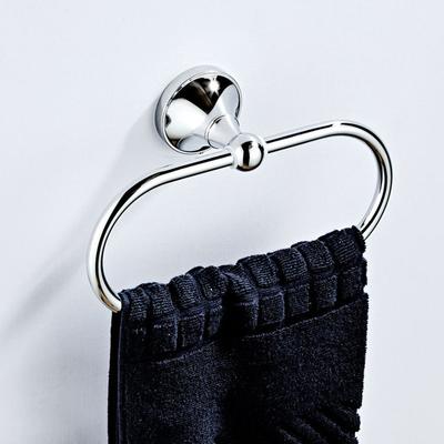 Verchromter neuer ovaler Handtuchring. Modernes, schlichtes Badezimmer-Wandbehang-Hardware-Anhänger-Handtuchhalter