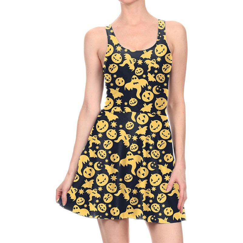 Halloween Print Dress, Hot-selling Clown Halloween Dress, Female