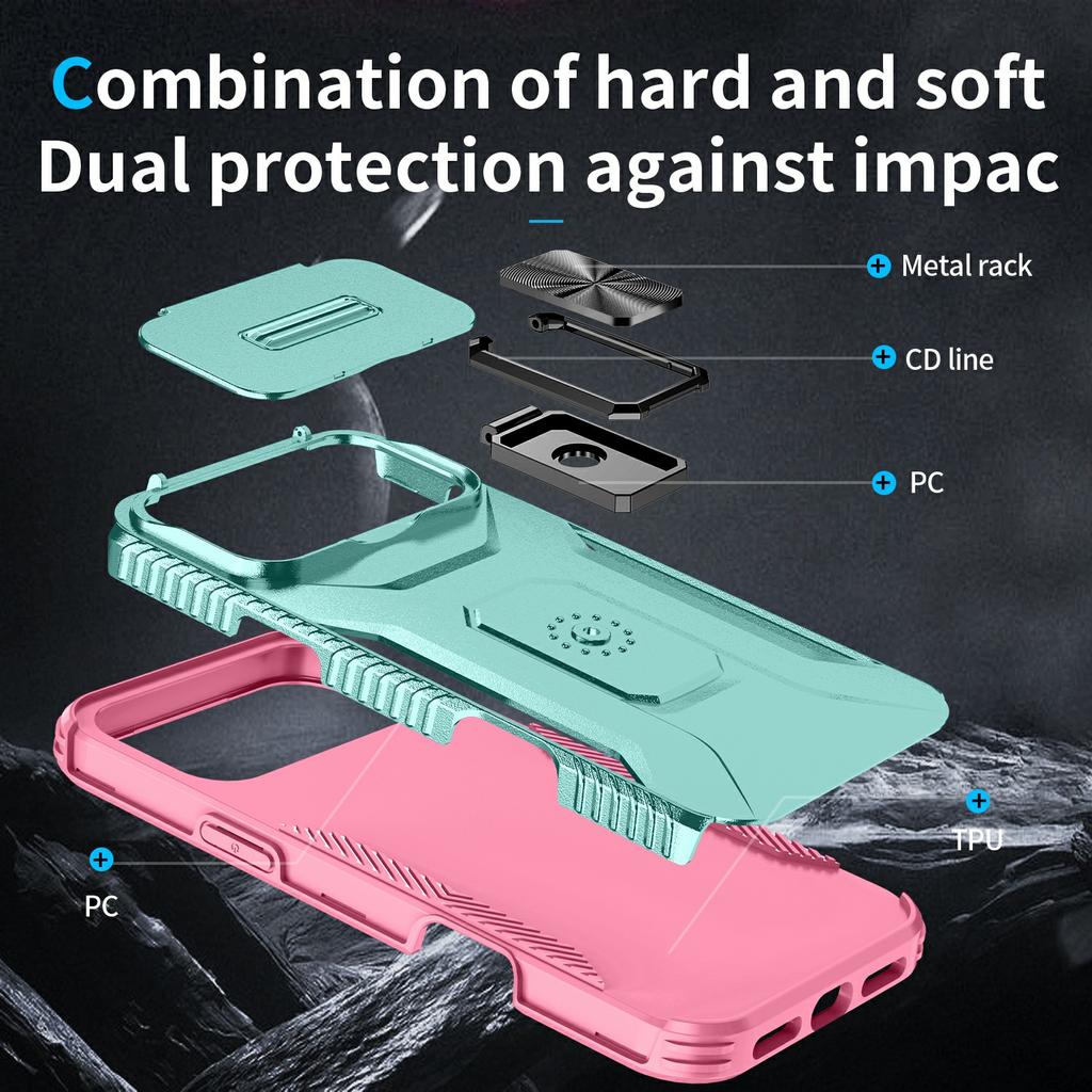 For iPhone 17 Pro Max Case Camshield Kickstand TPU+PC Anti-Slip Phone Cover