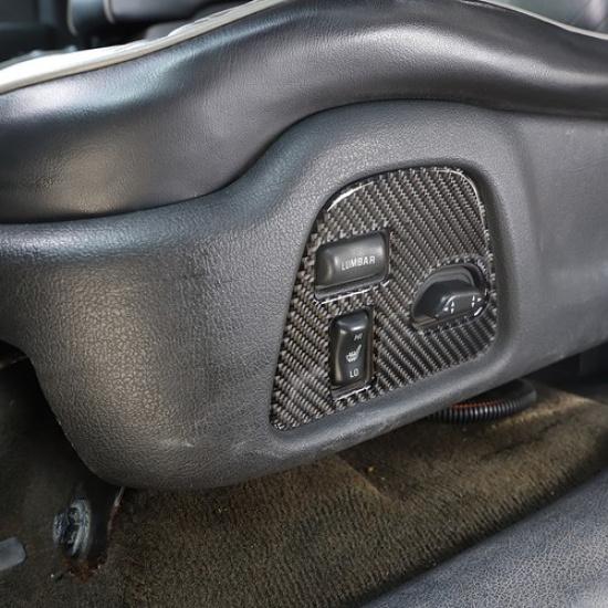 Carbon fiber Seat adjustment switch panel Sticker For Hummer H3 2005-09