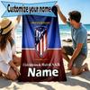 Custom Name Personalized Football Team Print Beach Towel, for Trip Camping Beach Party Home Decor, Birthday Gift for Family & Friends