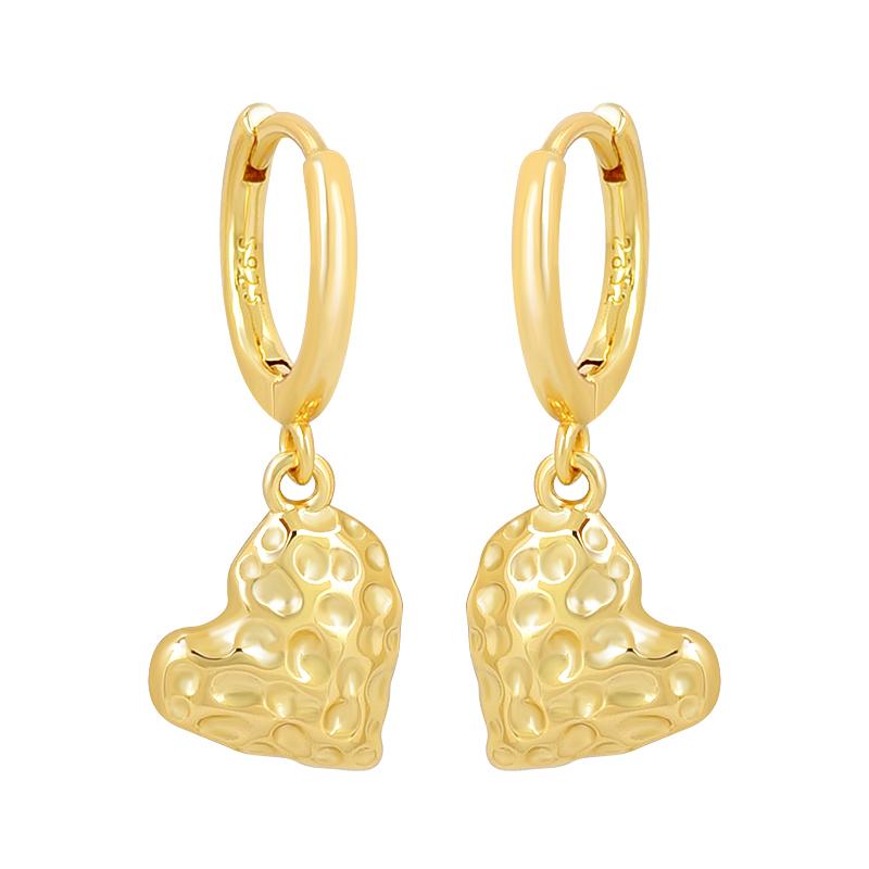 YUXINTOME 925 Silver Ear Needle Zircon Hoop gold Earrings For Women Square Plate Pendant Cutout Heart Earrings Fashion Jewelry