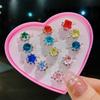 12/36 Stück Verstellbare Ringe für Kinder mit Box Rollenspiel Spielzeug Kindergeburtstagsgeschenke Make-up Spielzeug Cartoon Schmuck Legierungsring TMZ