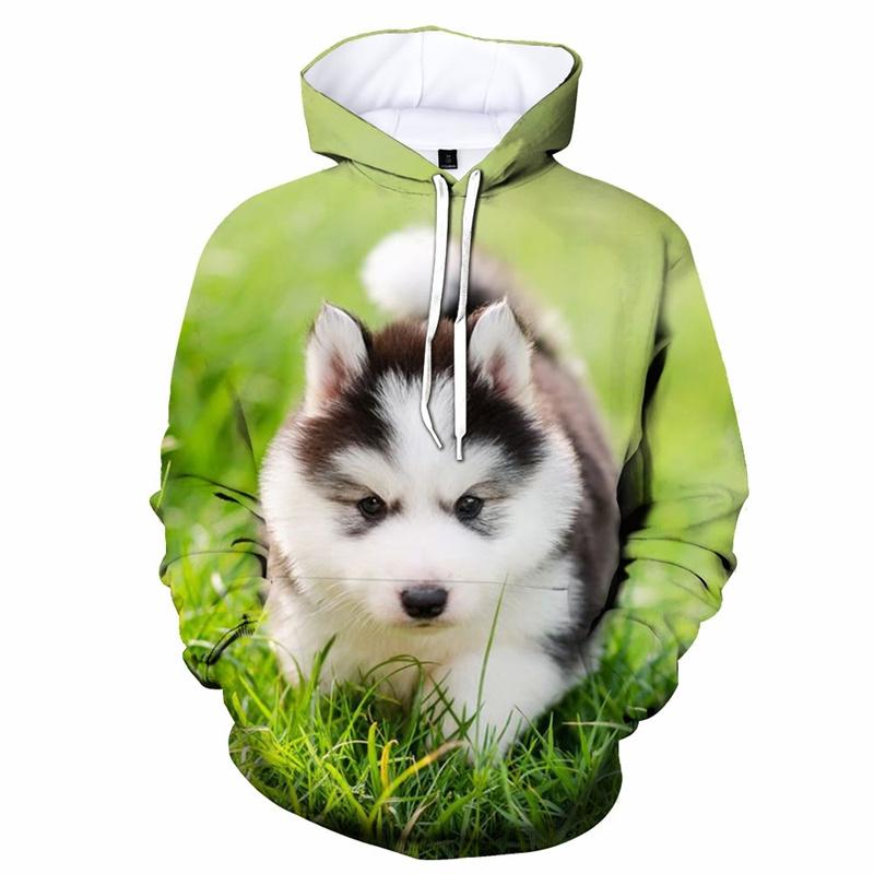 Bluza z kapturem Husky Syberyjski drukowana 3D, bluza z psem, modny męski sweter casualowy na wiosnę i jesień, kurtka streetwearowa