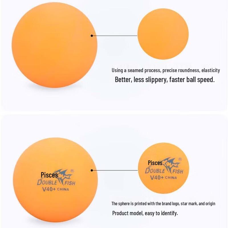 Double Fish V40+ New Material Ping Pong Balls