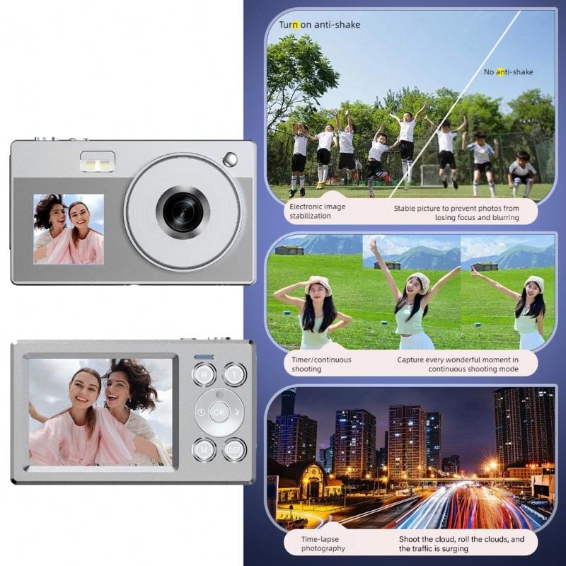 Double Screen Retro Digital Camera 5000W High Pixel 16x Zooming For Students Teens Travel Photography