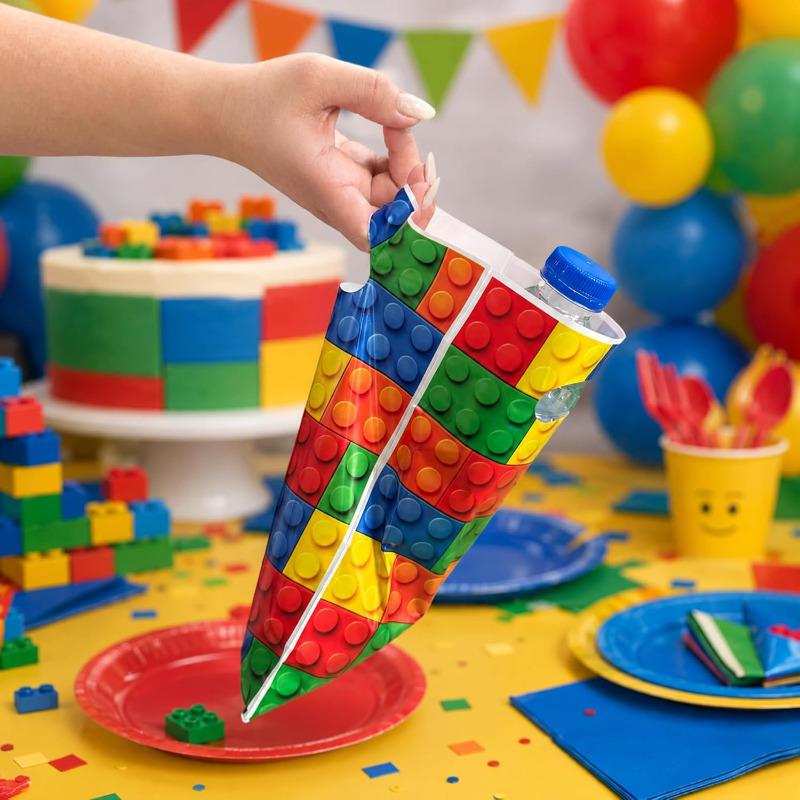 Kids Blocks Theme Birthday Party Gift Bags Favor Bags Decorations Supplies for Building Block Themed Events Pack
