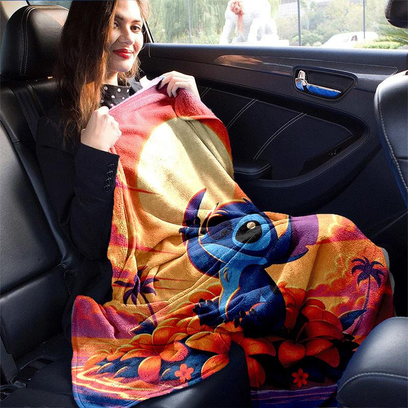 1pc Cute Stitch Printing Blanket - Soft, All-Season Throw for Living Room, Bedroom,Personalized Gift with Adorable Cartoon Design