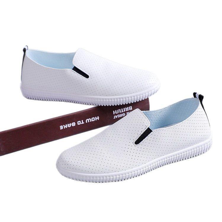 Hollow White Shoes Women's 2024 Casual Women's Shoes Casual Versatile Flat Heel One Pedal Comfortable Breathable Lazy Shoes Single Shoes
