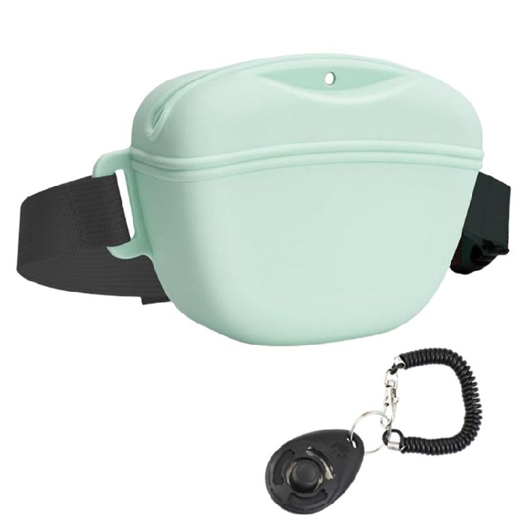 Praktische Haustier-Trainingsentasche mit Trainingsclickern Flexible Silikon-Leckerchentasche mit verstellbarem Hüftgurt