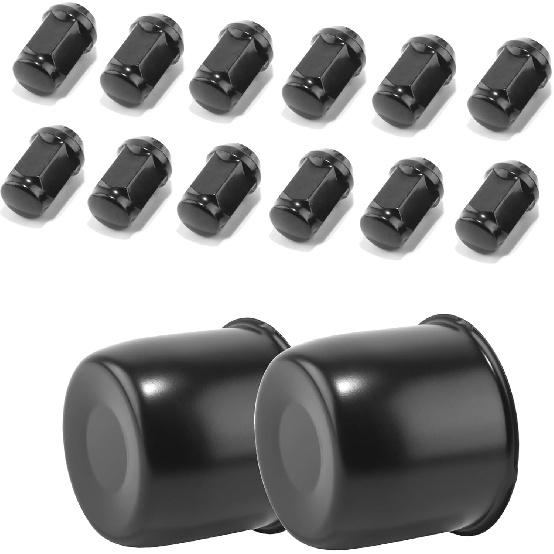 

2-Pack Trailer Push Through Center Caps and Trailer Wheel Lug Sets - 4.25in Wheel Center Caps Chrome Wheel Cover Carbon Steel Hub Cap with 12 2 Center Caps . 12 Pcs 1/ чёрный